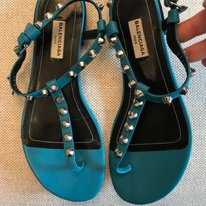 Balenciaga Gwen studded leather sandals Size 7